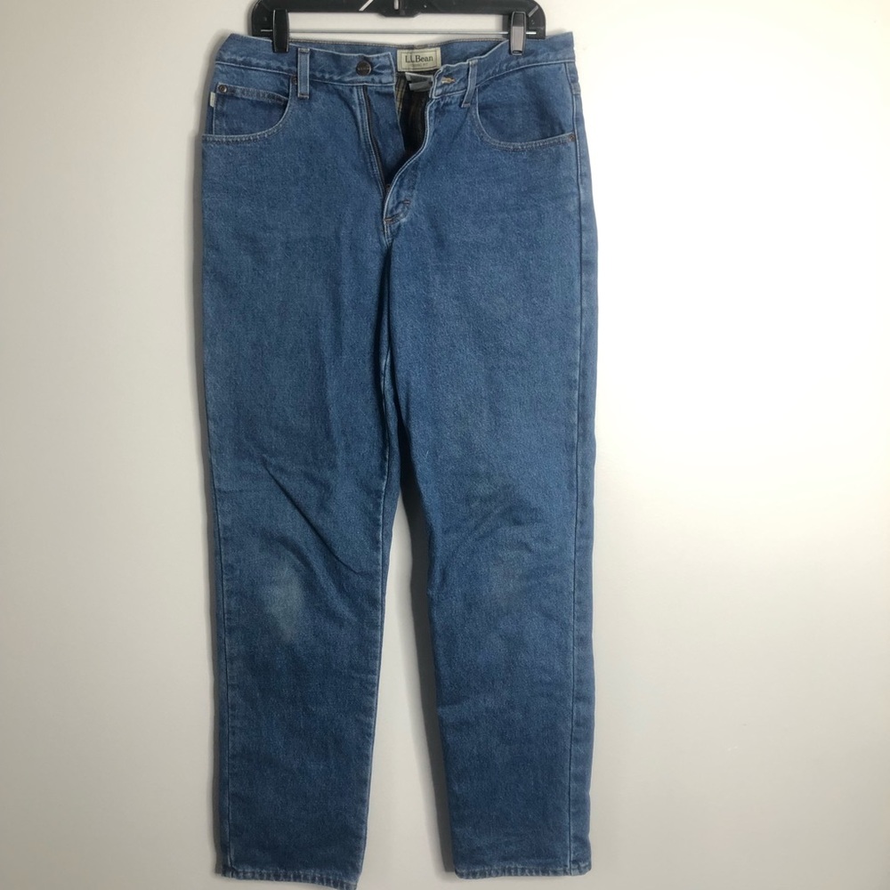 LL Bean Fleece Lined Blue Jeans 32x34